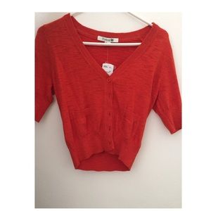 FOREVER 21 ORANGE SWEATER CARDIGAN