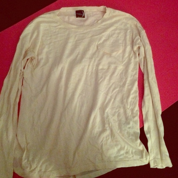 Cream long sleeve shirt