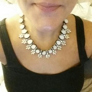 Bauble Bar Crystal and Opal Wreath Collar Necklace