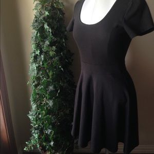 Black Open-back Olsenboye skater dress