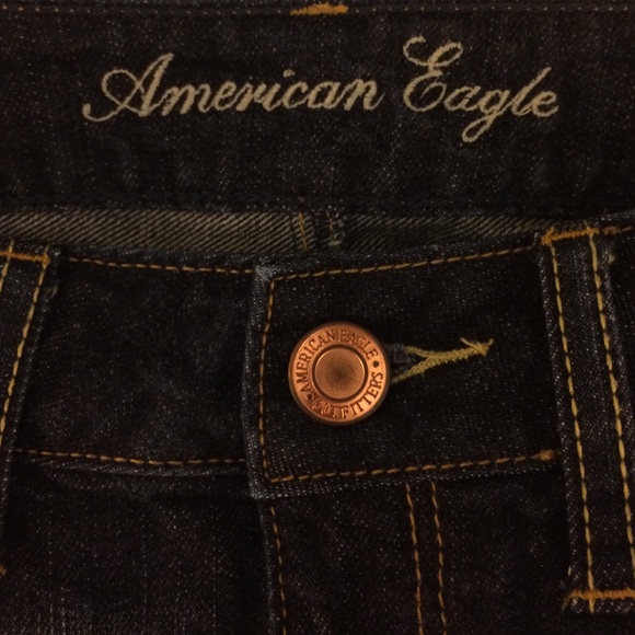 American Eagle dark wash denim shorts. - Picture 2 of 4