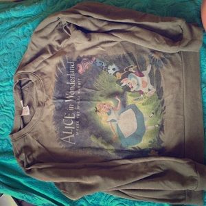 Alice and wonderland olive green sweater