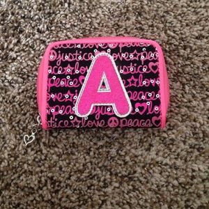 Pink monogram wallet
