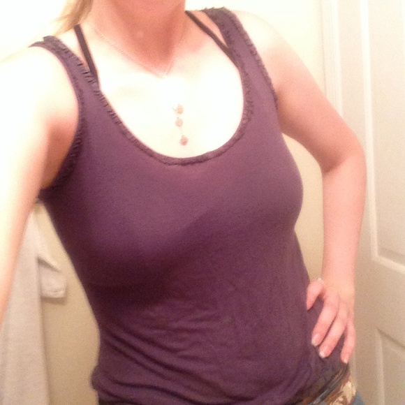 H&M Grey Ruffled Tank