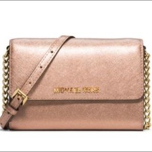 Michael Kors Pale Gold Jet Set Crossbody