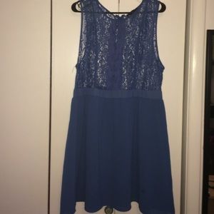 Forever 21 Plus lace top blue dress