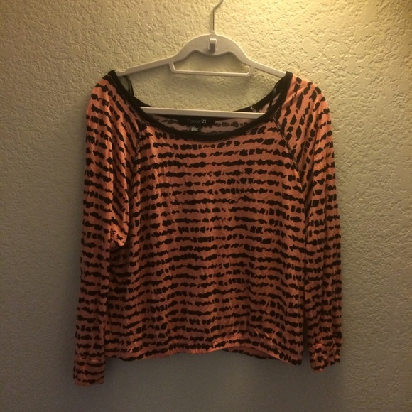 Forever21 Animal Print Orange Blouse