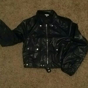 Navy blue rain jacket