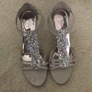 Nude Beaded Metaphor Heels