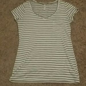 White and grey striped shirt