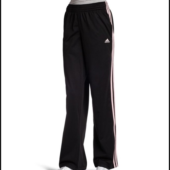 Adidas Women 3 Stripe Pants Large Black/Diva