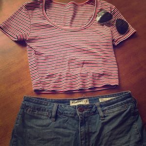 American Apparel striped crop top