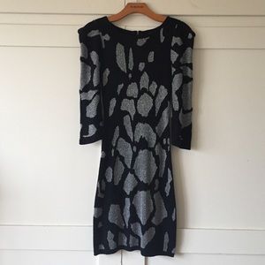 Bebe Black/Silver Knit dress