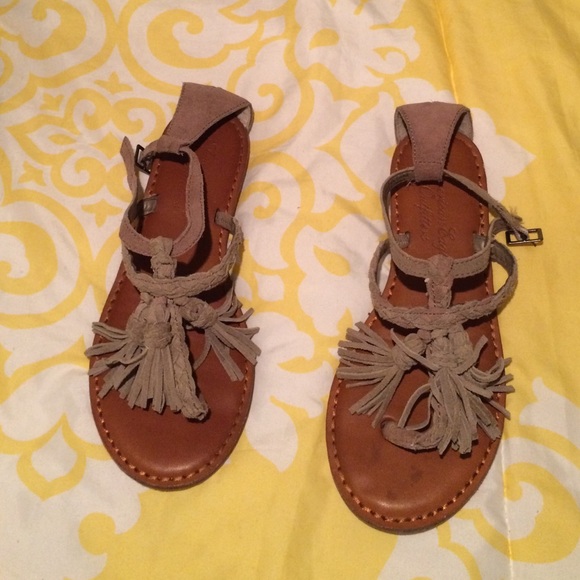 Tan suede sandals