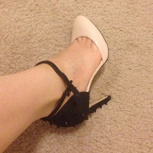 Tan/black Studded Heels
