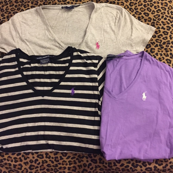 3 Ralph Lauren sport v neck shirts