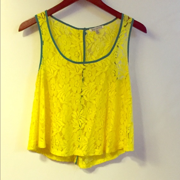 bright yellow lace top