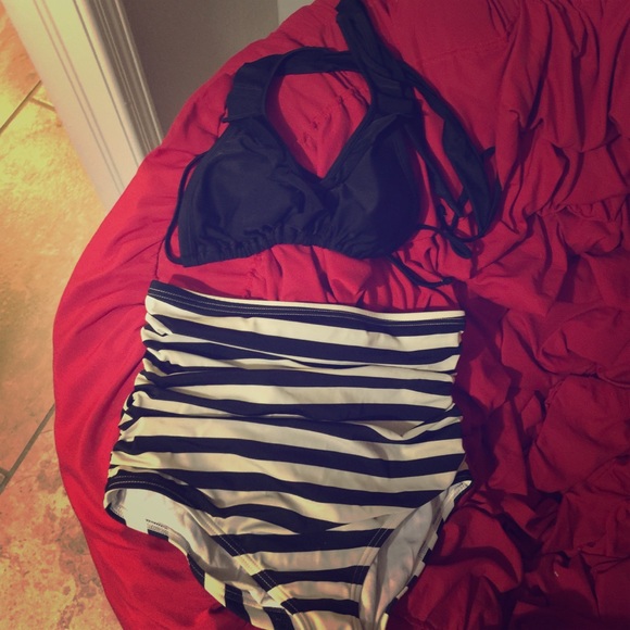 high waisted bathing suit