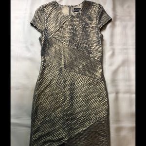 Brass ruched mini dress