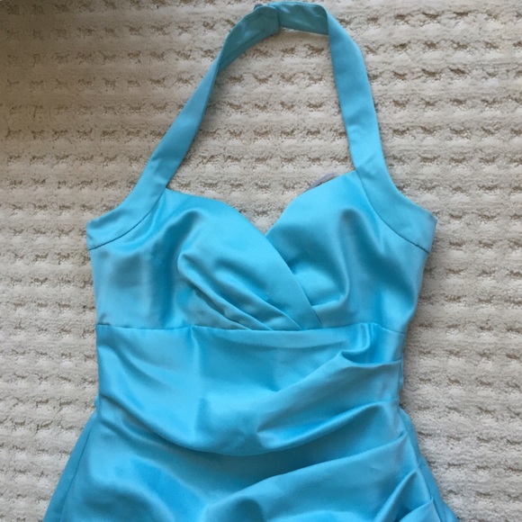 Halter we sky blue gown