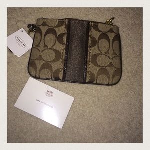 BRAND NEW Authentic Brown coach wristlet