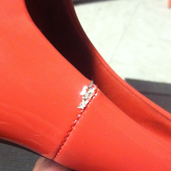 Size 7 Wide Orange Fioni Heels - Picture 3 of 3