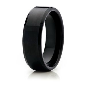 NEW Mens Black Tungsten Wedding Ring Band Sz 8