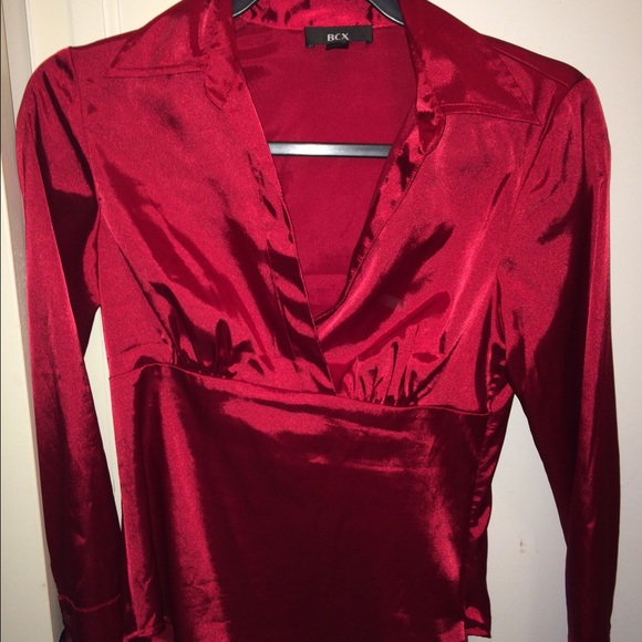 Sexy red silky top