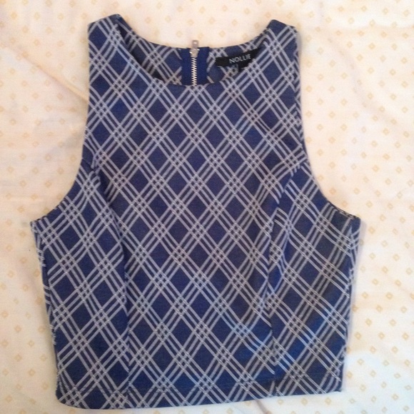 blue plaid crop top - Picture 1 of 2