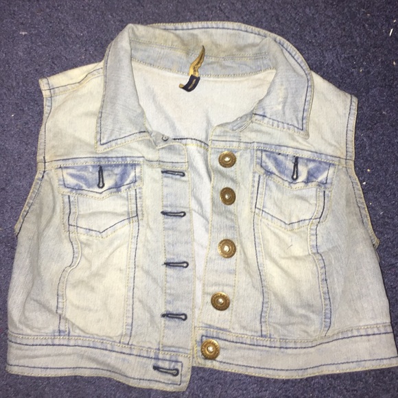 Light blue denim vest