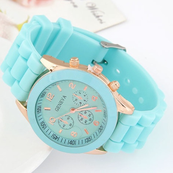 Geneva Accessories - {NEW} Turquoise Silicone Watch