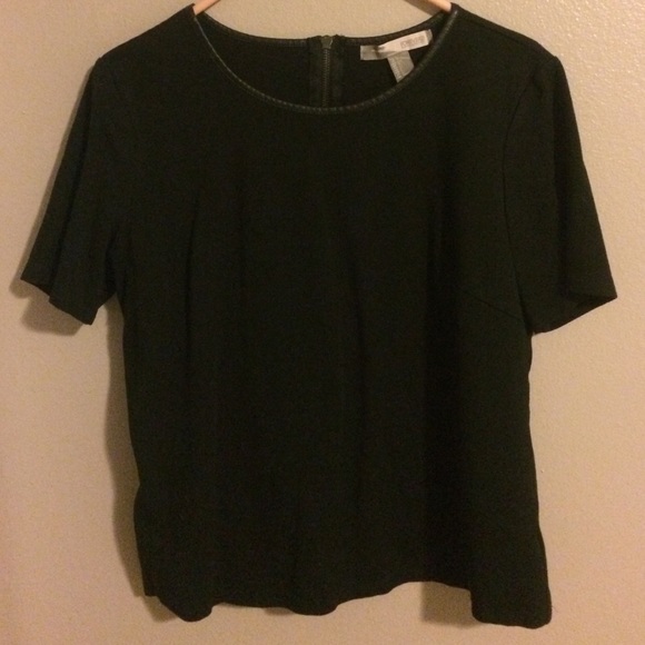 Classy black shirt with leather collar