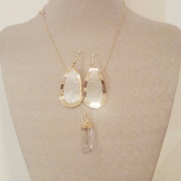 Natural Stone Necklace and Earrings