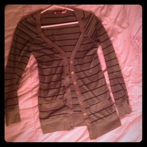 Juicy Couture Stripped Green Cardigan Sz Petite