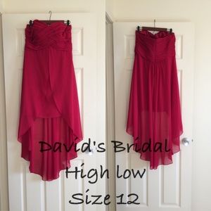 David's Bridal high low bridesmaid dress
