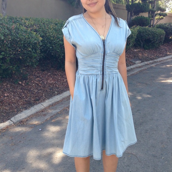 H&M Denim Zip Front Dress