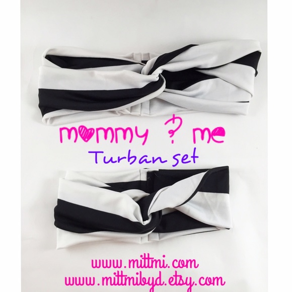 Mommy and me turban headband set