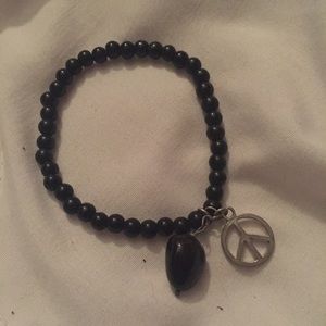 ♡ Beaded Black Bracelet ♡