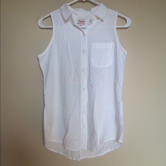 White Button Down Tank