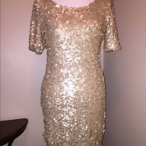 Ark & Co gold sequin cocktail dress