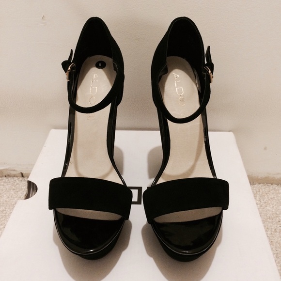 Aldo Black Platform Sandals
