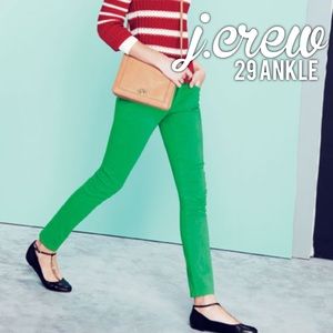 J. Crew Ankle Toothpick Jean in Kelly Green