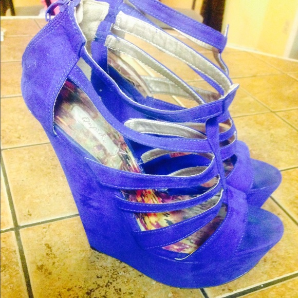 Royal blue wedges