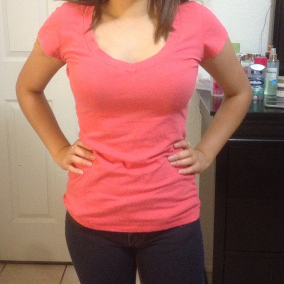 Peach/pink v neck