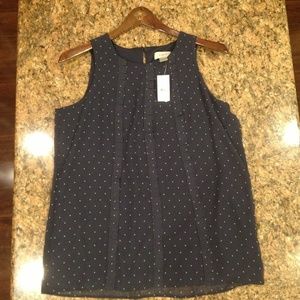 NWT Ann Taylor Loft navy blue sleeveless top