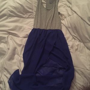 ♡ Gray & Blue High-Low Maxi Dress ♡