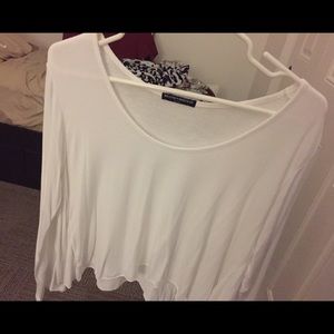 Brandy Melville White Boho Flow Top