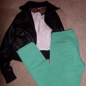 Mint Green/Blue American Eagle Skinny Jeans