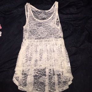 Charlotte Russe floral lace tank top