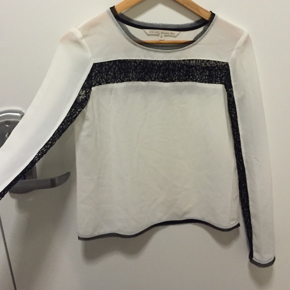 Rachel Roy cut out white long sleeve blouse XS